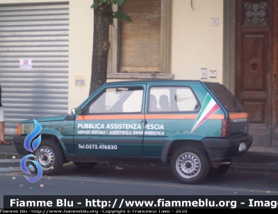 Fiat Panda II serie
Pubblica Assistenza Pescia
Servizi Sociali
CODICE AUTOMEZZO: 43
Parole chiave: Fiat Panda_IIserie Servizi_Sociali 118_Pistoia