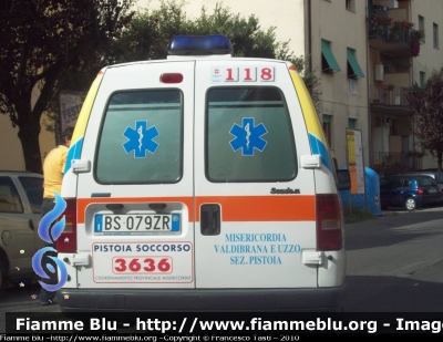 Fiat Scudo I Serie
Misericordia Val di Brana e Uzzo
Allestita Mariani Fratelli
CODICE AUTOMEZZO: 135
Veicolo precedentemente appartenuto alla Misericordia di Cutigliano
Parole chiave: Fiat Scudo_118_Pistoia