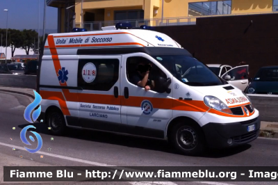 Renault Trafic II serie
Pubblica Assistenza
Societa' Soccorso Pubblico
Larciano (PT)
Allestita Mariani Fratelli
CODICE AUTOMEZZO: 57
Parole chiave: Renault Trafic_IIserie Ambulanza