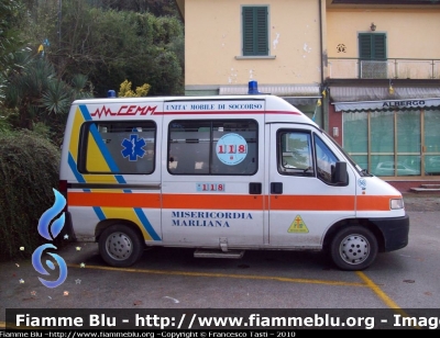 Fiat Ducato II Serie
Misericordia di Marliana
Allestita Mariani Fratelli
CODICE AUTOMEZZO: 58
"Veicolo Ex Misericordia San Vincenzo (LI)"
Parole chiave: Fiat Ducato_IIserie 118_Pistoia Ambulanza Mariani_F.lli