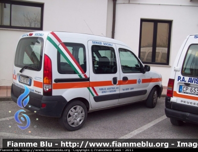 Renault Kangoo II Serie
P.A. Avis Borgo a Buggiano
Servizi Sociali
Allestita Mariani Fratelli
Parole chiave: Renault Kangoo_IISerie Servizi_Sociali