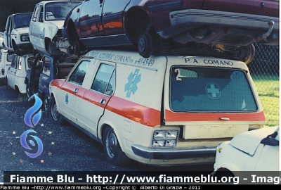 Fiat 132 Ambulanza
P.a. Croce Azzura Comano
Allestita Fissore
-veicolo dismesso-
© Alberto di Grazia
Parole chiave: Fiat 132 P.A._Croce_Azzurra_Comano