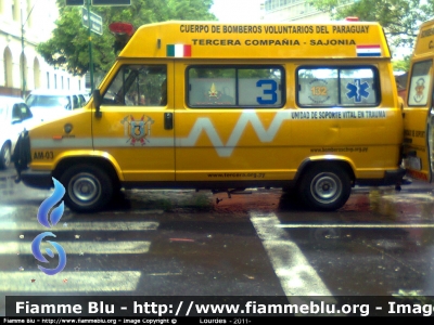 Fiat Ducato I serie
Paraguay
 Cuerpo de Bomberos Voluntarios del Paraguay
3° Compania Sajonia
Parole chiave: Ambulanza Fiat Ducato_Iserie