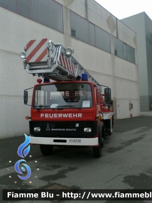 Magirus-Deutz 160M11
Vigili del Fuoco
Unione Distrettuale Alta Pusteria
Corpo Volontario di S.Candido
Freiwillige Fuerwehr Innichen
Bezirksverband Oberpustertal
Autoscala allestimento Magirus-Leiter
*Dismessa*
VF 1E7 BZ
