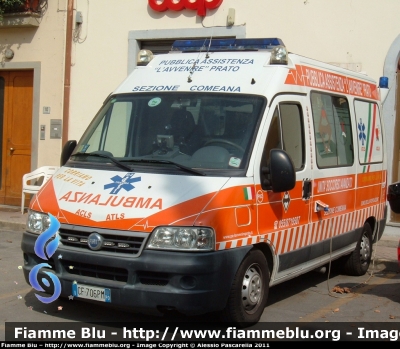 Fiat Ducato III Serie
Pubblica Assistenza L'Avvenire Prato
Sezione Comeana
Allestita Pegaso Bollanti
Codice automezzo P02
Parole chiave: Fiat Ducato_IIISerie Ambulanza 118_Prato