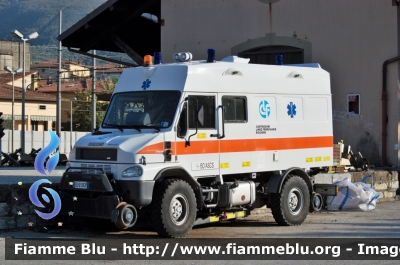 Bremach Job 50x4
GECAV
Gestione Emergenza Cantieri Alta Velocità
Ambulanza bimodale strada-rotaia
Allestimento Bollanti

In uso a Costruzioni Linee Ferroviarie S.p.a. 
Bologna
Parole chiave: Bremach Job_50x4 GECAV_CLFB