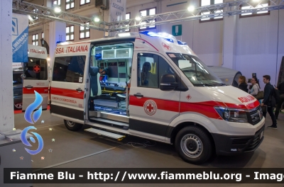 Volkswagen Crafter II serie 
Croce Rossa Italiana
Comitato Locale di Domodossola
Allestita Mariani Fratelli
CRI 724 AF
Esposta al REAS 2018

Parole chiave: Volkswagen Crafter_IIserie CRI724AF REAS_2018