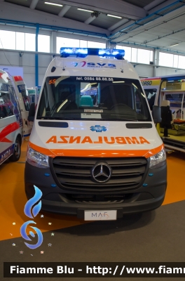 Mercedes-Benz Sprinter IV serie
Società Volontaria di Soccorso Livorno
Allestita Maf
Esposta al REAS 2018
Parole chiave: Mercedes_Benz Sprinter_IVserie REAS_2018