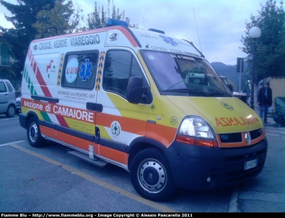 Renault Master III Serie
Pubblica Assistenza Croce Verde Viareggio
Sezione Camaiore
Allestita MARIANI FRATELLI
Parole chiave: Renault Master_IIISerie Ambulanza 118_Lucca