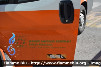 Fiat Ducato X250
118 Romagna Soccorso
Azienda USL Rimini
"BRAVO 8"
Ambulanza allestita Boneschi
-Particolare del logo dell'USL di Rimini sullo sportello sinistro-

*Si ringrazia il personale per la disponibilità e la collaborazione dimostrata*
Parole chiave: Fiat Ducato_X250 Ambulanza