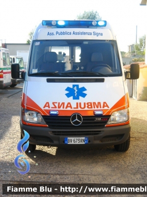 Mercedes-Benz Sprinter II serie
Pubblica Assistenza Signa (FI)
Ambulanza tipo A
allestimento Alessi & Becagli (FI)
Sigla: SIGNA 5
Parole chiave: Mercedes-Benz Sprinter_IIserie Ambulanza