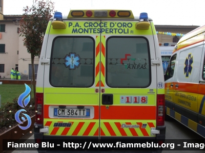 Fiat Ducato III serie
Pubblica Assistenza Croce d'Oro Montespertoli (FI)
Allestita MAF
Codice automezzo: 19
Parole chiave: Fiat Ducato_IIIserie Ambulanza