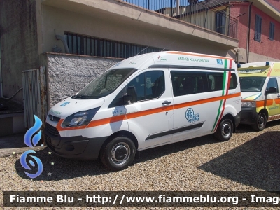 Ford Transit Custom VII serie
Pubblica Assistenza 
Societa' Mutuo Soccorso
Croce Azzurra Pontassieve (FI)
Servizi Sociali
Allestita Cevi
CODICE AUTOMEZZO: 163
Parole chiave: Ford Transit_Custom_VII