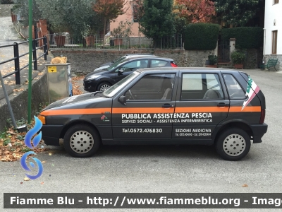 Fiat Uno II
Pubblica Assistenza Pescia (PT)
Sezione Medicina
Servizi Sociali
CODICE AUTOMEZZO: 42
Parole chiave: Fiat Uno_II