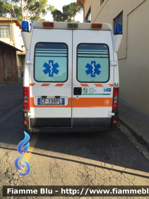 Fiat Ducato III serie 
Azienda Ospedaliera Universitaria Careggi (FI)
Servizio Interno All'Ospedale di Careggi (FI)
Allestita Alessi & Becagli
CODICE AUTOMEZZO: 94
Parole chiave: Fiat Ducato_IIIserie Ambulanza