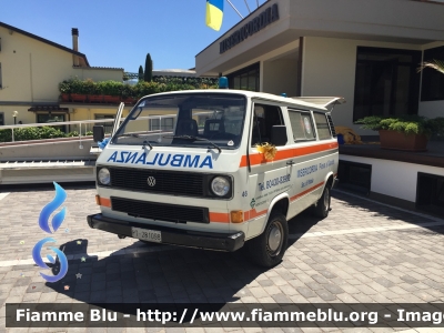 Volkswagen Transporter T3
Misericordia di Pieve a Nievole (PT)
Allestita Maf
CODICE AUTOMEZZO: 46
Veicolo storico in fase di restauro
Parole chiave: Volkswagen Transporter_T3