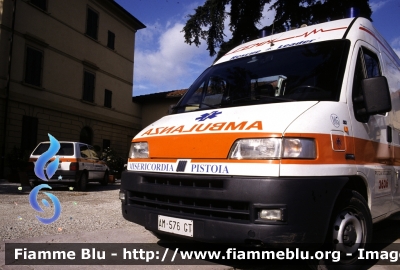 Fiat Ducato II serie
Misericordia di Pistoia (PT)
Allestita Mariani Fratelli
CODICE AUTOMEZZO: 105
"Veicolo Dismesso"

Parole chiave: Fiat Ducato_IIserie ambulanza