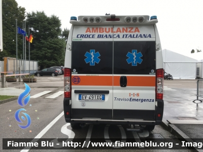 Peugeot Boxer III serie
Croce Bianca Italiana
Zona Montelliana - Zona Castellana
Convenzionata SUEM 118 TrevisoEmergenza
Allestimento Cevi
"523"
Parole chiave: Peugeot Boxer_IIIserie Ambulanza