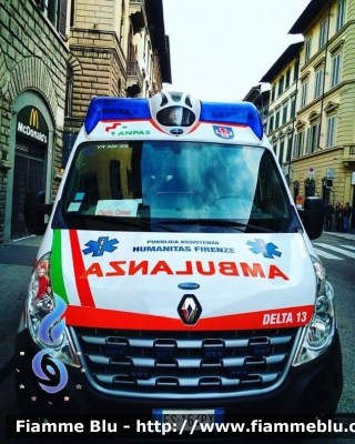 Renault Master IV serie
Pubblica Assistenza Humanitas Firenze
Settore Sanitario
Allestita Aricar
F11 - Δ13
Parole chiave: Renault Master_IVserie Ambulanza