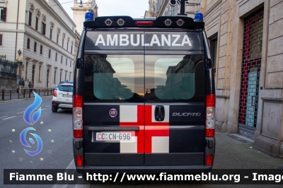 Fiat Ducato X250
Carabinieri
Reggimento Corazzieri
Servizio Sanitario
Allestita Odone
CC CN 696
Parole chiave: Fiat Ducato_X250 CCCN696