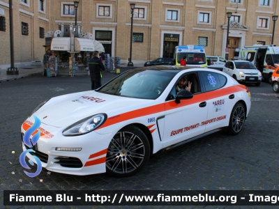 Porsche Panamera I serie restyle
AREU Regione Lombardia
Équipe Trapianti e Trasporto Organi
Allestimento Bertazzoni Veicoli Speciali
Automezzo 0865

Esposta in piazza a San Pietro per il 30ennale del 118
Parole chiave: Porsche Panamera_Iserie_restyle 30ennale118