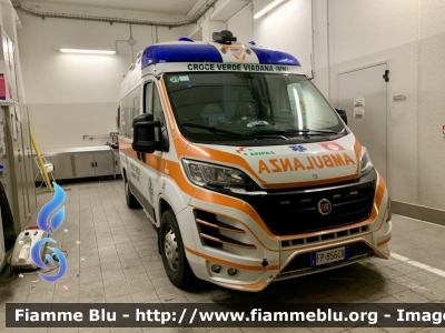 Fiat Ducato X290
Croce Verde Zona Oglio Po'- Viadana 
Ambulanza in convenzione con AREU per l'emergenza/urgenza per la postazione di Viadana
Codice automezzo: 121
Allestita Ambitalia
Particolare del paraurti ''RACING''
