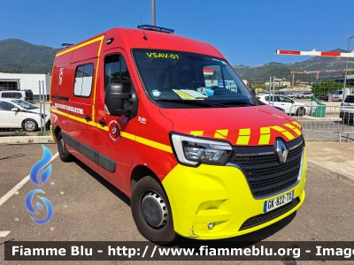 Renault Master V serie
France - Francia
Serviziu d'Incendiu è succursu di u Cismonte - Sapeurs-pompiers de l'Haute Corse - Vigili del Fuoco dell'Alta Corsica
Véhicule de Secours et Assistance aux victimes - Ambulanza
Allestimento Gruau

Parole chiave: Renault Master_Vserie SIS_2B