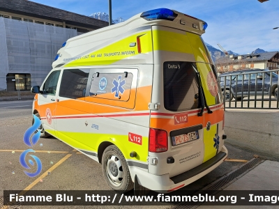 Volkswagen Transporter T6 restyle
Croce Bianca Bolzano
Sezione Cortina d'Ampezzo (BL)
Ambulanza
Automezzo 895
Allestimento Ambulanz Mobile 
PC ZS 1EM
Parole chiave: Volkswagen Transporter_T6 PCZS1EM