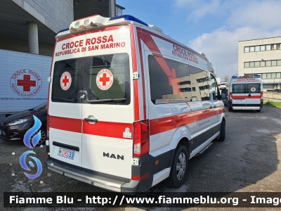 MAN TGE
Repubblica di San Marino 
Croce Rossa Sammarinese 
Ambulanza 
Allestimento Olmedo
RSM CRS33
Parole chiave: MAN TGE RSMCRS33