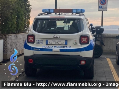 Jeep Renegade
Polizia Municipale Capri (NA)
POLIZIA LOCALE YA 365 AT
