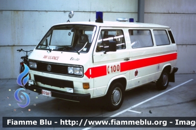 Volkswagen Transporter T3
Koninkrijk België - Royaume de Belgique - Königreich Belgien - Kingdom of Belgium - Belgio
Brandweer Eeklo
Parole chiave: Ambulanza Volkswagen Transporter_T3