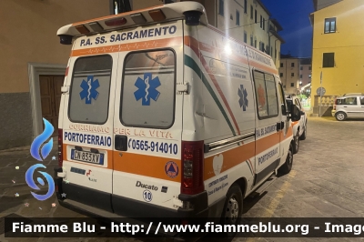 Fiat Ducato III serie
Pubblica Assistenza Santissimo Sacramento Portoferraio (LI)
Allestita Orion
Codice Automezzo: 10
Parole chiave: Fiat Ducato_X250 Ambulanza