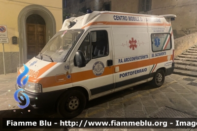 Fiat Ducato III serie
Pubblica Assistenza Santissimo Sacramento Portoferraio (LI)
Allestita Orion
Codice Automezzo: 10
Parole chiave: Fiat Ducato_X250 Ambulanza