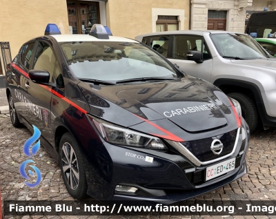 Nissan Leaf II serie 
Carabinieri 
Comando Carabinieri unità per la tutela Forestale Ambientale ed Agroalimentare 
Allestimento Cita Seconda 
CC ED 465
Parole chiave: Nissan Leaf_IIserie CCED465