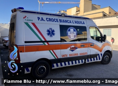 Reneult Master IV serie 
Pubblica Assistenza Croce Bianca L’Aquila 
Allestimento MAF 
Parole chiave: Renault Master_IVserie Ambulanza