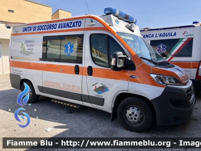 Fiat Ducato X290 
ASL n1 Avezzano Sulmona L’Aquila 
118 Abruzzo soccorso 
C.O. Di L’Aquila 
Allestimento ORION 
Parole chiave: Fiat Ducato_X290 Ambulanza