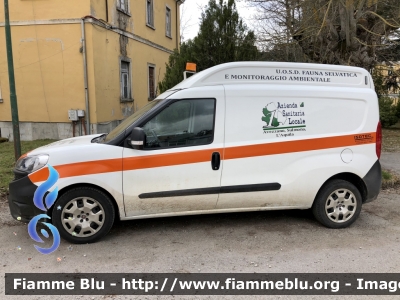 Fiat Doblò XL 
ASL n1 Avezzano Sulmona L’Aquila 
U.O.S.D. fauna selvatica e monitoraggio ambientale 
Allestimento ISOTEC 
Parole chiave: ASL L’Aquila Fiat doblò