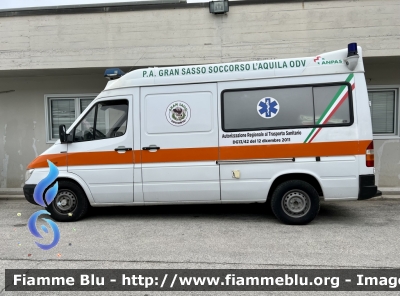 Mercedes-Benz Sprinter II serie 
Pubblica Assistenza Gran Sasso Soccorso 
Allestimento Bollanti 
Ex Pubblica Assistenza SVS Livorno 

Parole chiave: Mercedes-Benz Sprinter_IIserie