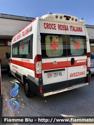 Fiat Ducato x250 
Croce Rossa Italiana 
Comitato di Avezzano 
CRI 781 AA 
Parole chiave: Ambulanza croce rossa Avezzano