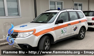 Subaru Forester V serie 
ASL n1 Avezzano Sulmona L’Aquila 
118 Abruzzo Soccorso 
C.O. Di L’Aquila 
Automedica 
Allestimento ODONE 
Parole chiave: Subaru Forester_Vserie Automedica