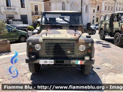 Land Rover Defender AR90
Esercito Italiano 
9’ reggimento Alpini L’Aquila 
EI BB 286
Parole chiave: Land-Rover Defender AR90 EIBB286