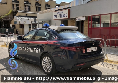 Alfa Romeo Nuova Giulia 
Carabinieri 
Nucleo Operativo Radiomobile 
Allestimento FCA 
CC EE 201
Parole chiave: Alfa-Romeo Nuova_Giulia CCEE201