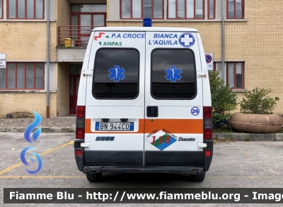 Fiat Ducato II serie 
Pubblica Assistenza Croce Bianca L’Aquila 
Parole chiave: Fiat Ducato_IIserie Ambulanza