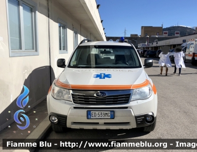 Subaru Forester V serie 
ASL n1 Avezzano Sulmona L’Aquila 
118 Abruzzo Soccorso 
C.O. Di L’Aquila 
Automedica 
Allestimento ODONE 
Parole chiave: Subaru Forester_Vserie Automedica