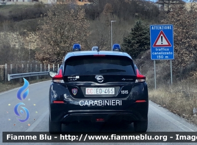 Nissan Leaf II serie 
Carabinieri 
Comando Carabinieri unità per la tutela Forestale Ambientale ed Agroalimentare 
Allestimento Cita Seconda 
CC ED 465
Parole chiave: Nissan Leaf_IIserie CCED465