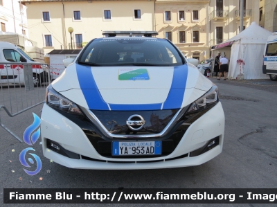 Nissan Leaf 
Polizia Municipale 
Comune Di L'Aquila 
Allestimento Oriente spa
POLIZIA LOCALE 953 AD
Parole chiave: Nissan Leaf POLIZIALOCALE953AD