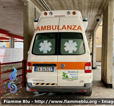 Volkswagen Trasporter T5 restyle 
ASL n1 Avezzano Sulmona L’Aquila
118 Abruzzo Soccorso 
Allestimento GGG Elettromeccanica 
Parole chiave: Volkswagen Trasporter_T5_restyle Ambulanza