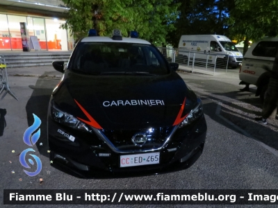 Nessan Leaf II serie 
Carabinieri 
Comando Carabinieri Unità per la tutela forestale ambientale ed agroalimentare
Allestimento Cita Seconda
CC ED 465
Parole chiave: Nissan Leaf_IIserie CCED465