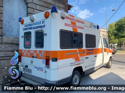 Fiat Ducato I serie
Brigata Sanitaria - Soccorso Rosso
Postazione Piazzale Baiamonti Milano 
Unità Mobile per Tamponi
Codice automezzo: 03
Allestimento Bollanti
Parole chiave: Fiat Ducato_Iserie