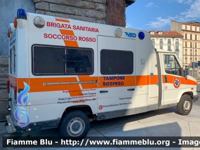 Fiat Ducato I serie
Brigata Sanitaria - Soccorso Rosso
Postazione Piazzale Baiamonti Milano 
Unità Mobile per Tamponi
Codice automezzo: 03
Allestimento Bollanti
Parole chiave: Fiat Ducato_Iserie